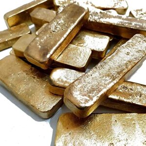 Scrap Gold Bar For Gold Recovery Melted Different Computer Coins Pins.